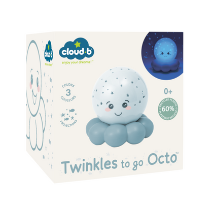 Cloud b -Twinkles To Go Octo | Veilleuse à projection bleue