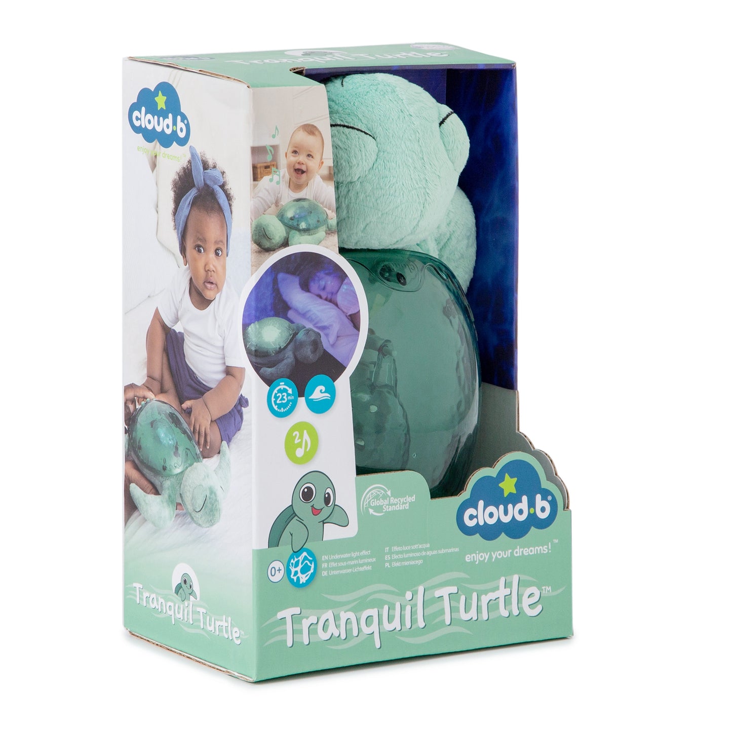 Tranquil Turtle® - Veilleuse en peluche multisensorielle verte