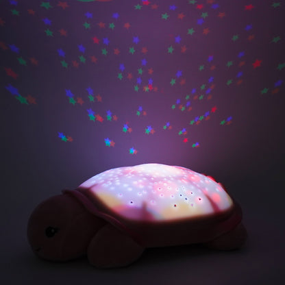 TwinklingTwilight Turtle® - Machine sonore apaisante voyageuse multi-sensorielle en peluche rose