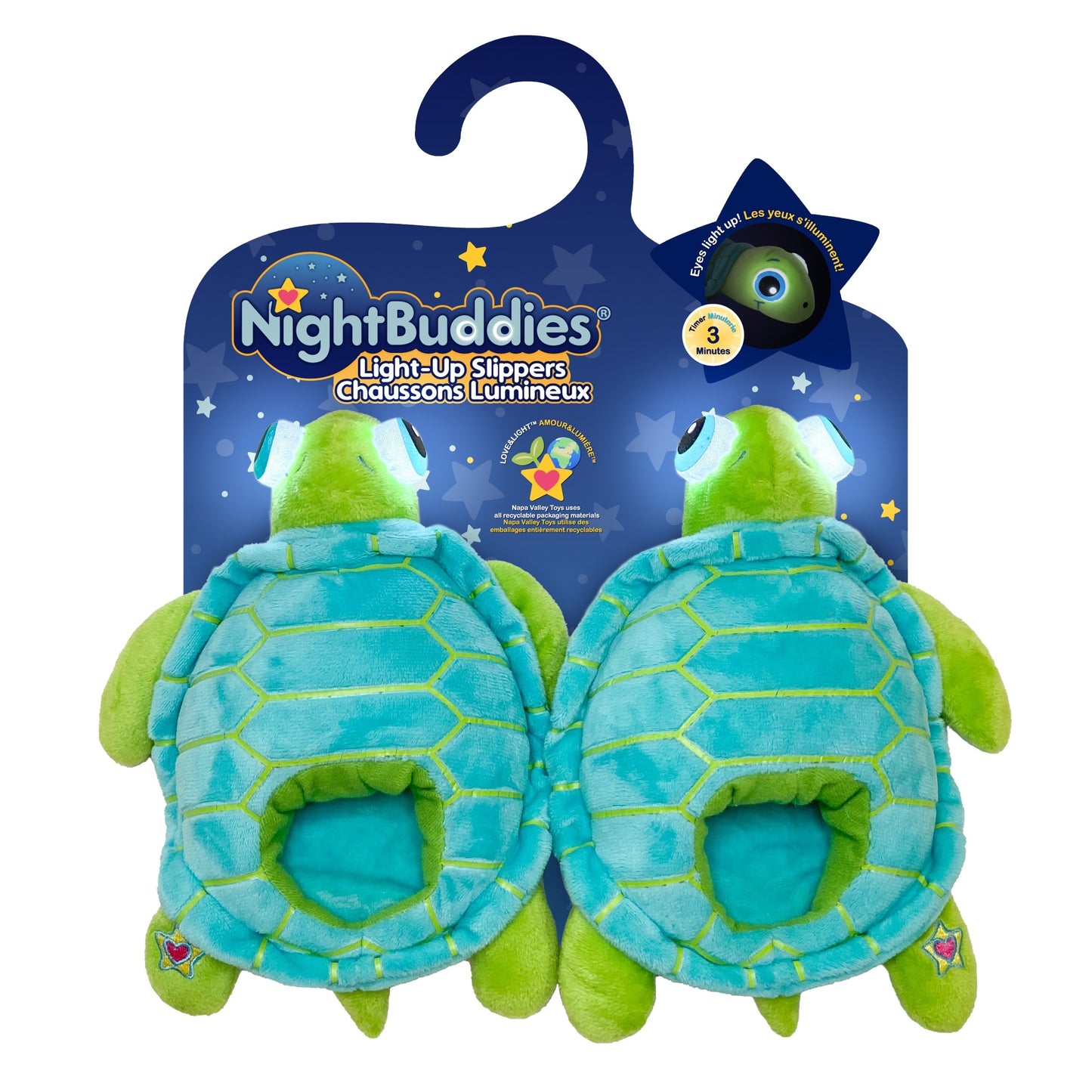 NightBuddies - Turtle Light-up Slippers